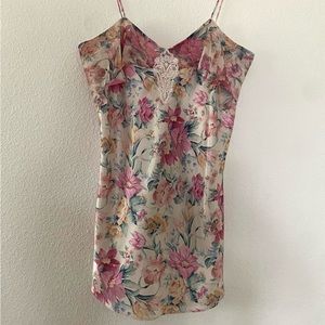 Vintage Foral Silk Mini Dress